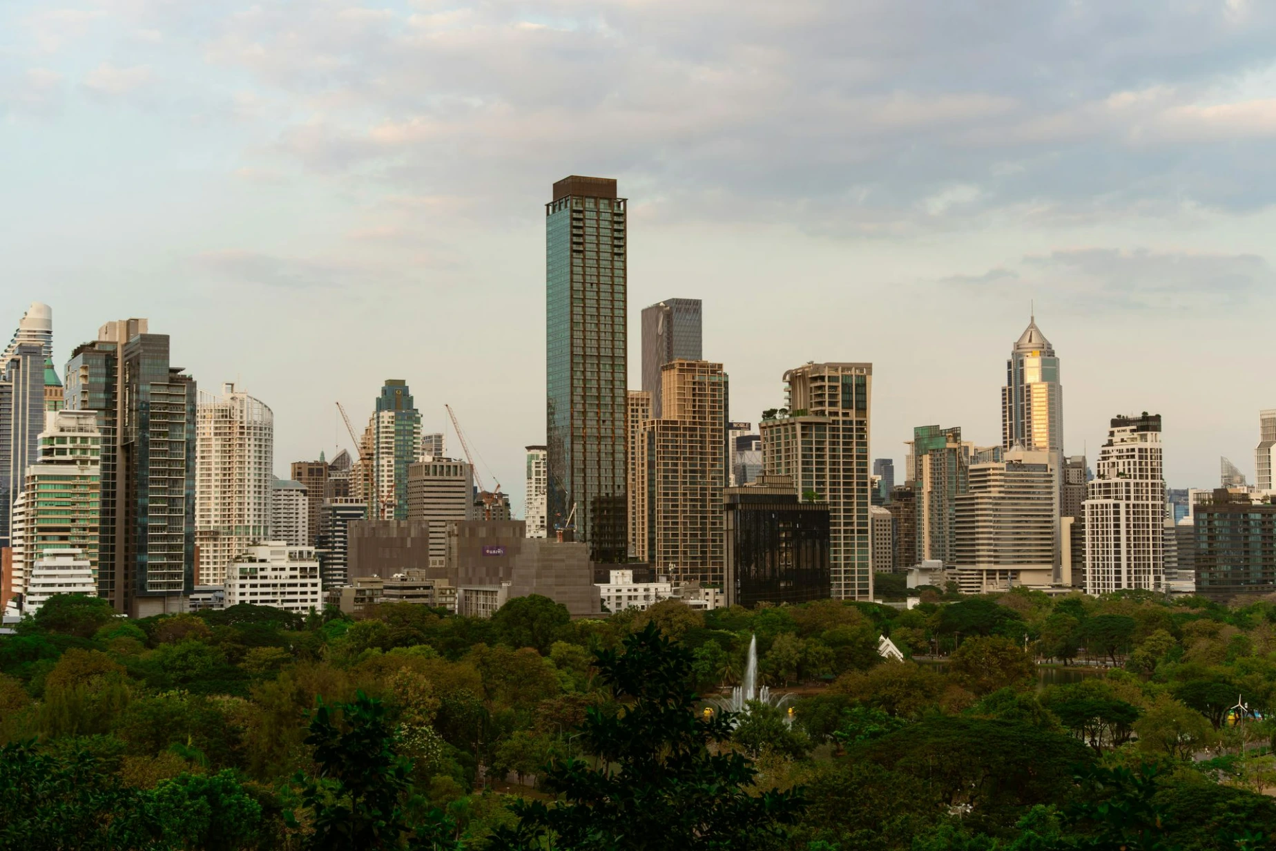 Bangkok, Thailand Bangkok Cityscape at Dusk with Modern Skyscrapers