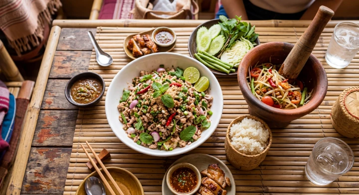 traditional Isaan food northeastern Thailand larb som tam