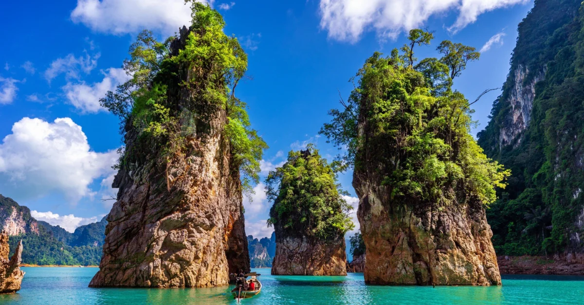Phang Nga Bay Andaman coast Thailand karst limestone formations