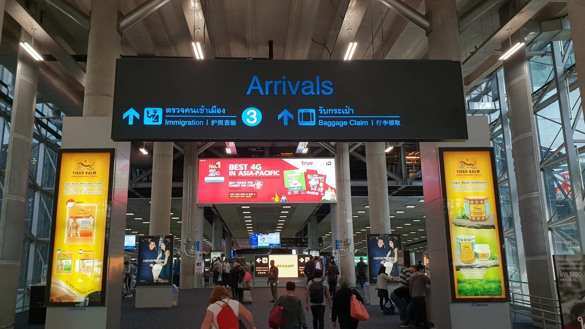 Suvarnabhumi Airport Bangkok Thailand international arrivals transfer