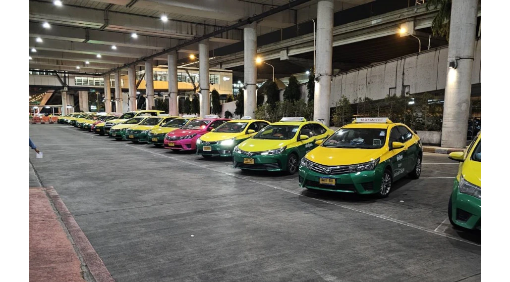 official taxi stand Thailand airport metered transfer
