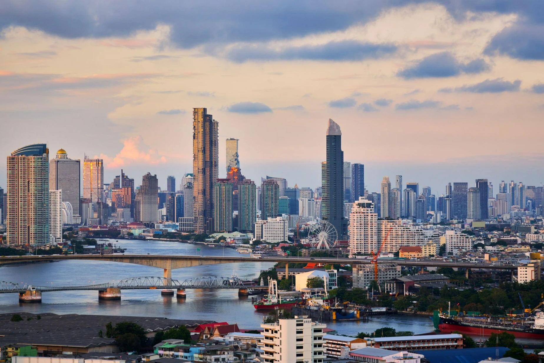 Bangkok skyline at sunset