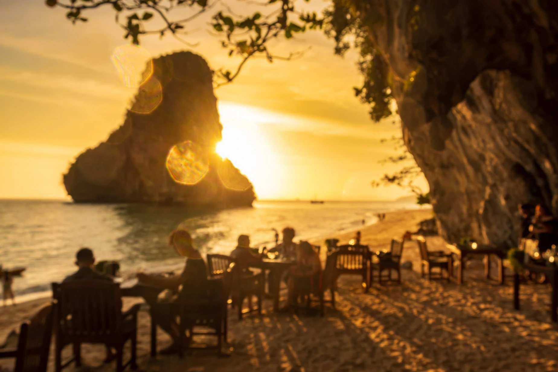 Phra nang Beach at sunset, Railay, Krabi, Thailand