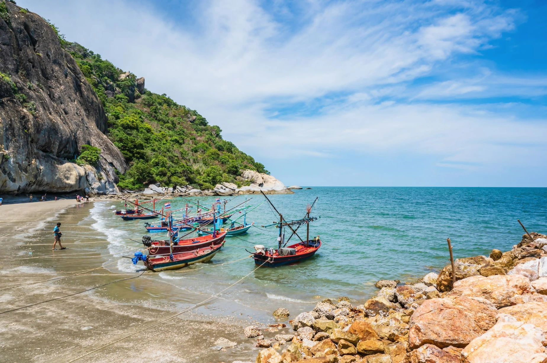 Beautiful seascape view at Hua Hin Prachuap Khiri Khan Thailand. Hua Hin is a seaside resort on the Gulf of Thailand