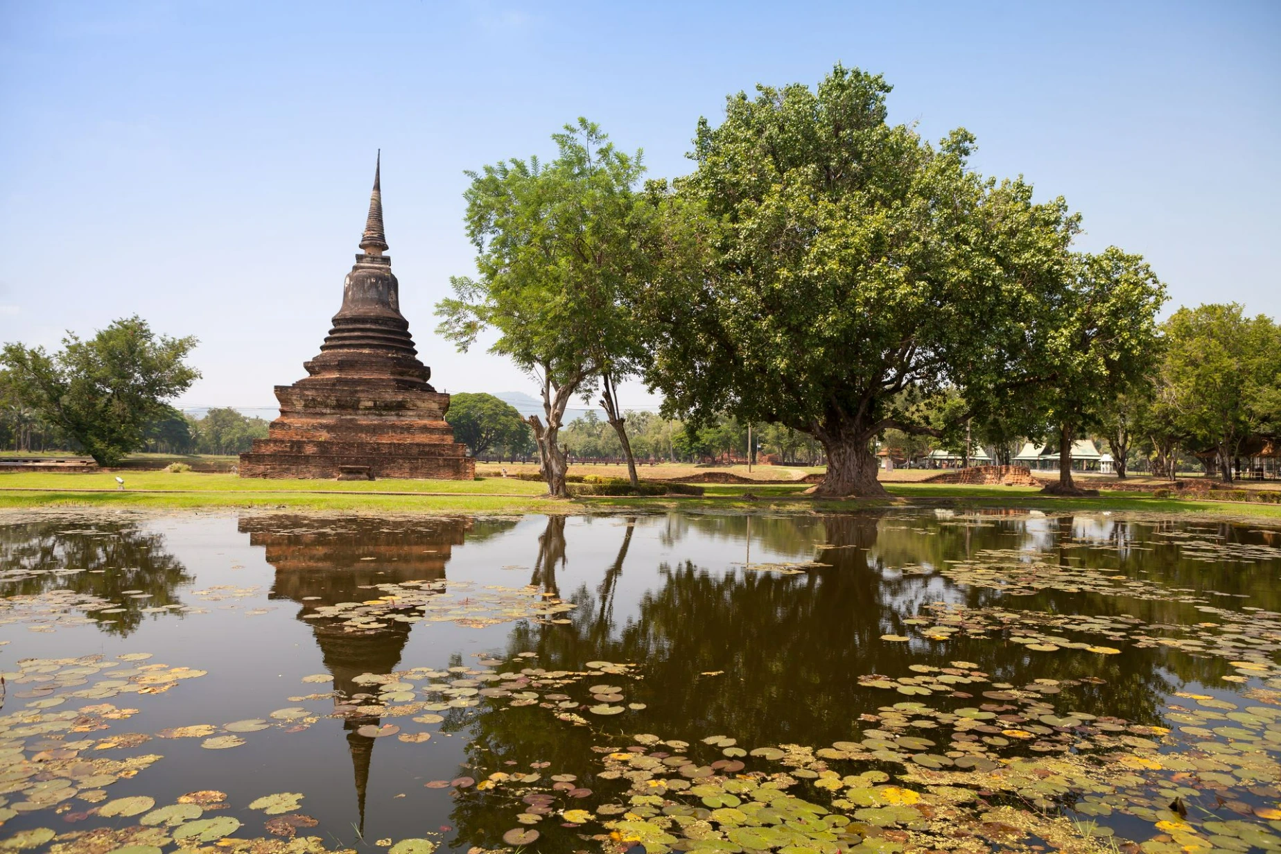 Sukhothai historical park. Buddhist temple ruins in Sukhothai historical park,Thailand