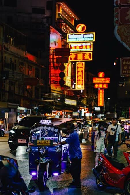 Bangkok nightlife street scene