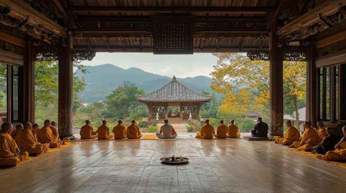 Meditation gathering of monks