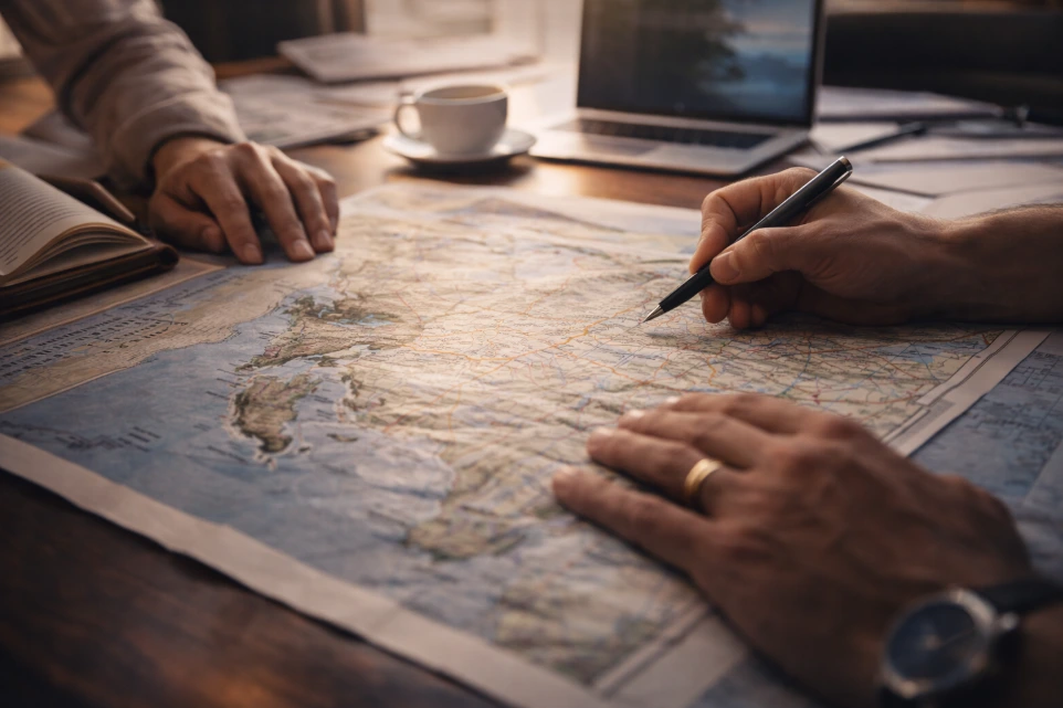 Luxury travel planning session